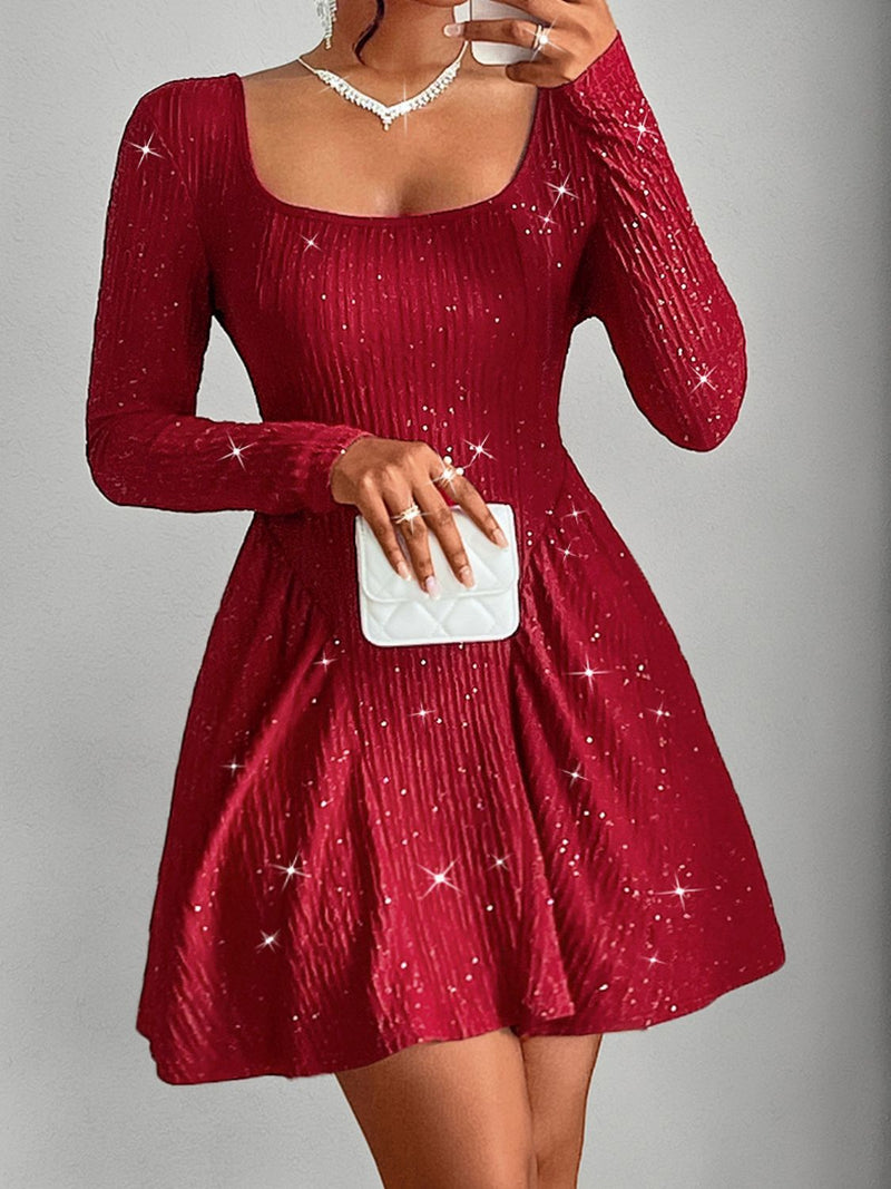 Amelia Backless Glitter Mini Dress