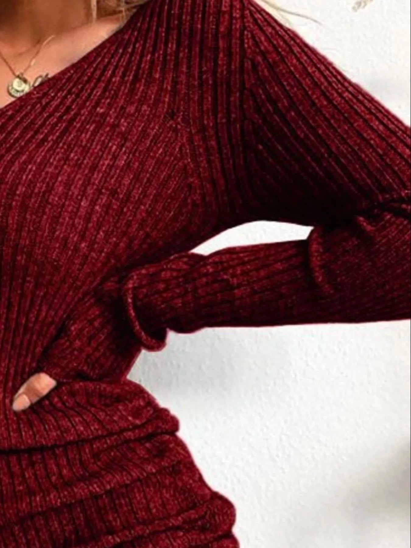Elara Ribbed Knit Drawstring Bodycon Sweater Dress — Plus Size - Be Juliet