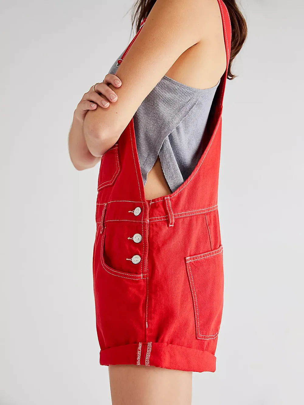 Wide Strap Square Neck Denim Overalls - Be Juliet