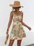 The Margot — Ruffled Surplice Mini Dress - Khaki, front view on model - Be Juliet