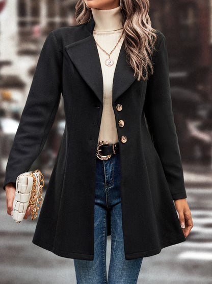 Collared Neck Longline Coat - Be Juliet