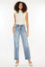 Kancan Ultra High Rise Distressed Boyfriend Jeans - Medium, front view on model - Be Juliet