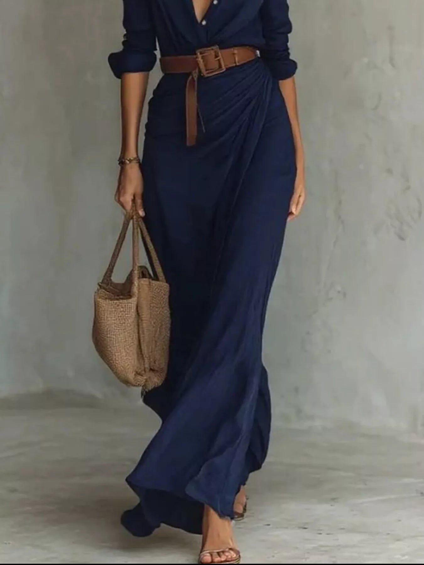 Juliette Ruched Long Sleeve Maxi Dress - Be Juliet