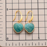 Natural Stone Heart Drop Earrings - Be Juliet