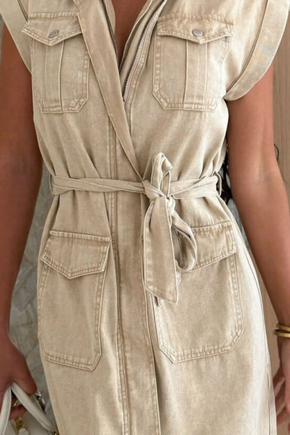 Denim Dreams Tie-Waist Dress - Be Juliet