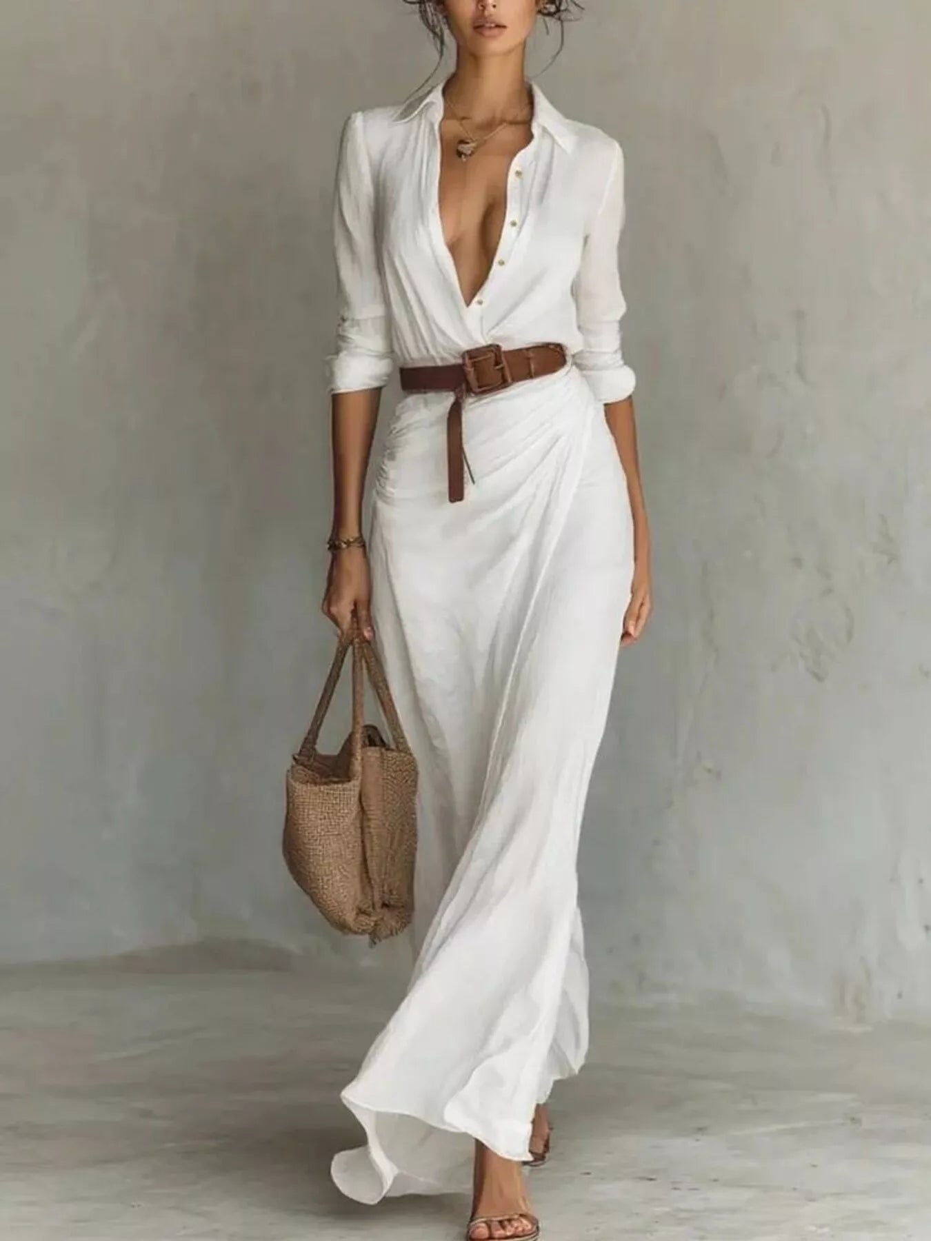 Juliette Ruched Long Sleeve Maxi Dress - Be Juliet