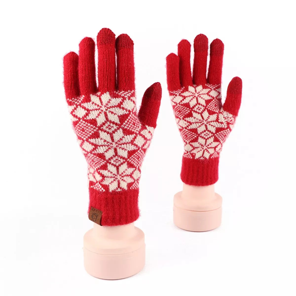 Heart Pattern Knitted Touchscreen Gloves - Be Juliet