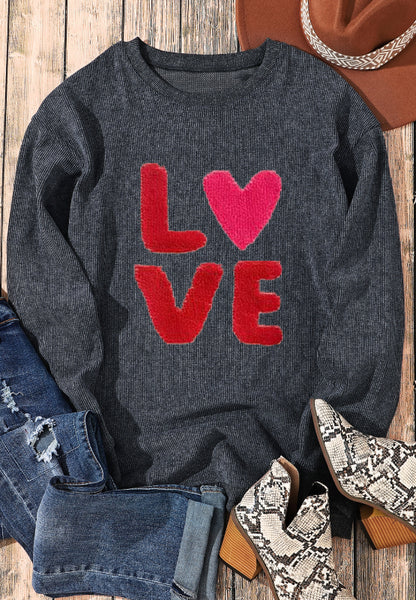 Valentine’s Day LOVE Round Neck Long Sleeve Sweatshirt - Be Juliet