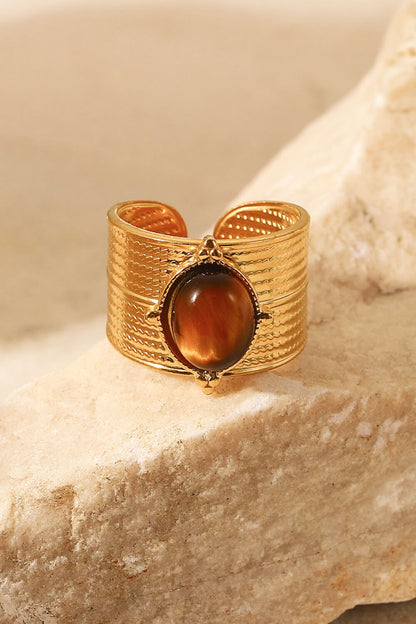 18K Gold-Plated Wide Open Ring - lifestyle shot on model's hand - Be Juliet