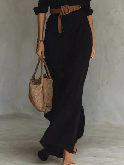 Juliette Ruched Long Sleeve Maxi Dress - Be Juliet