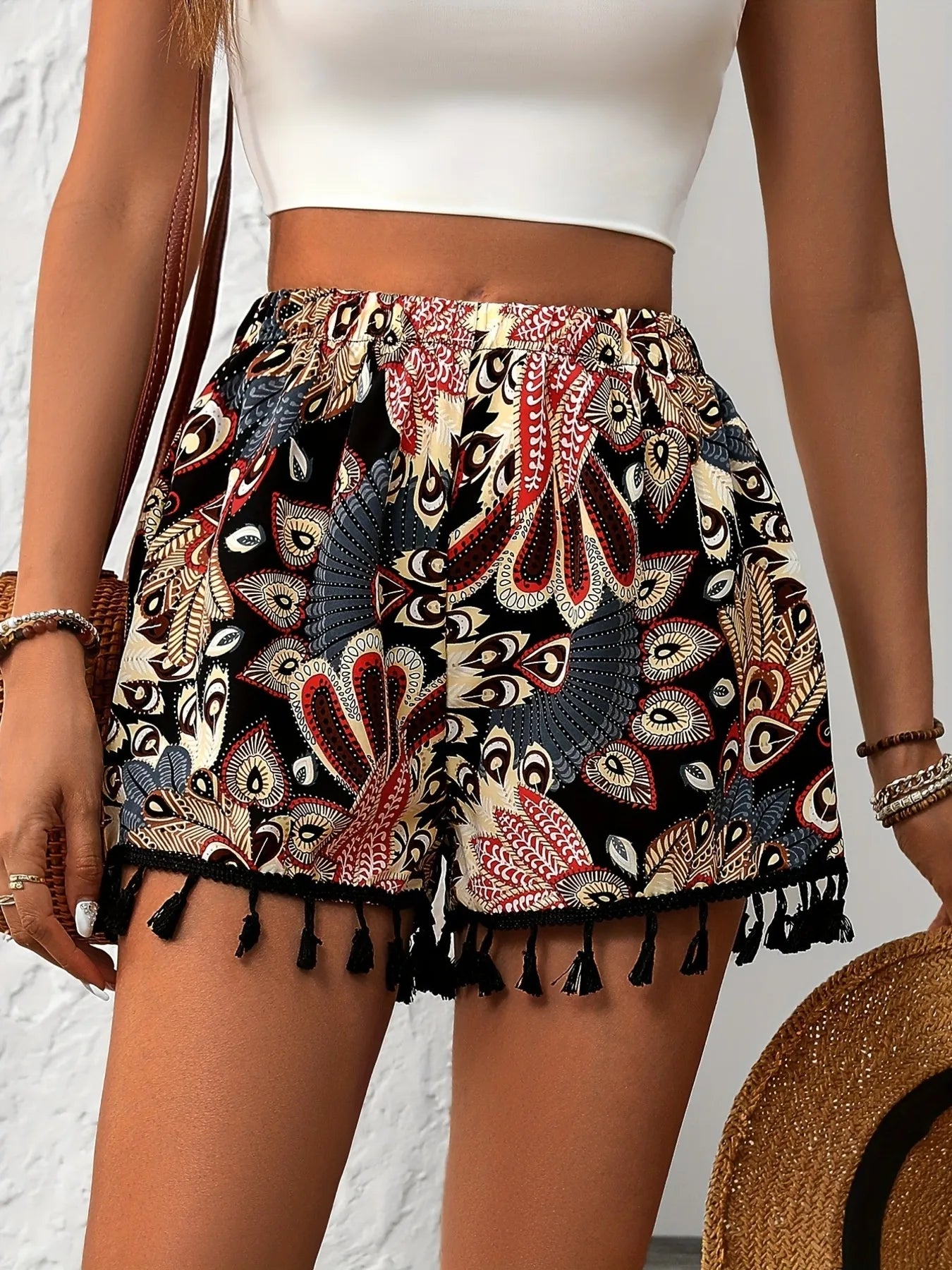 Sofia Paisley Tassel Shorts - Be Juliet