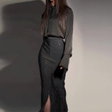 Elara Crystal Wrap Skirt Set