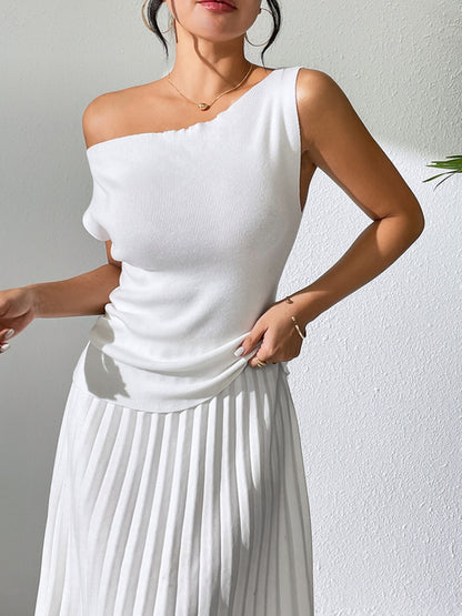 Leah Single Shoulder Knit Top - Be Juliet