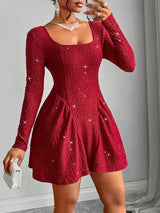 Amelia Backless Glitter Mini Dress