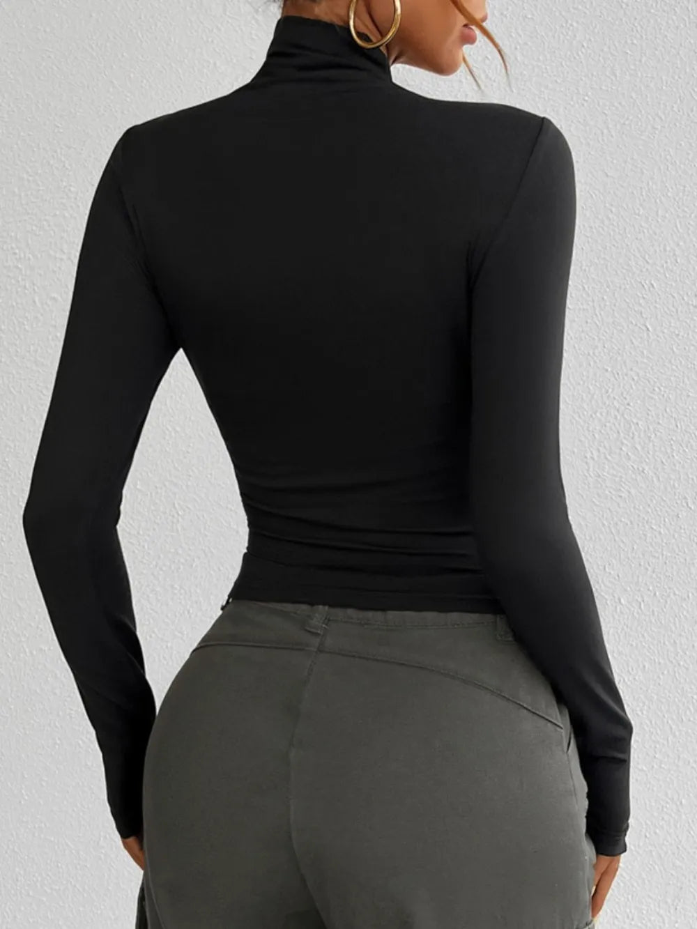 Devine Mock Neck Long Sleeve T-Shirt - Be Juliet