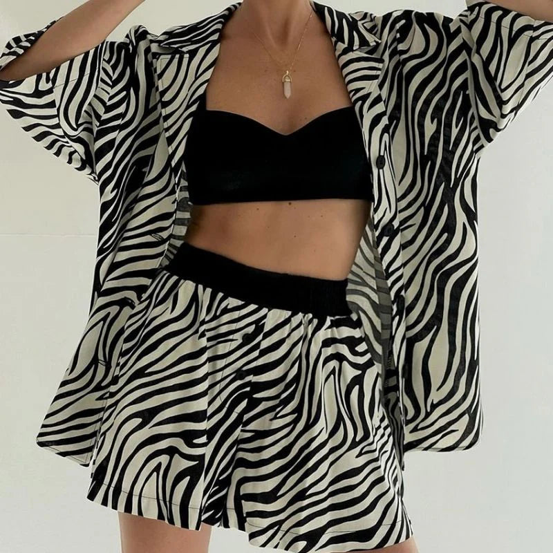 Alexis Oversized Lounge Set - Print, flat lay product shot - Be Juliet