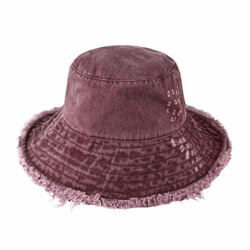 Clara Wide Brim Frayed Bucket Hat – Natural - Be Juliet