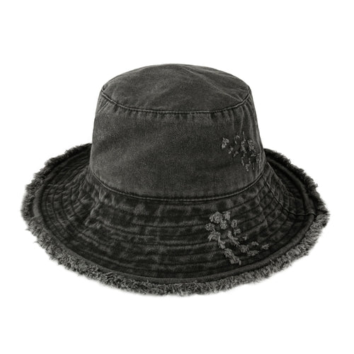 Clara Wide Brim Frayed Bucket Hat – Natural - Be Juliet