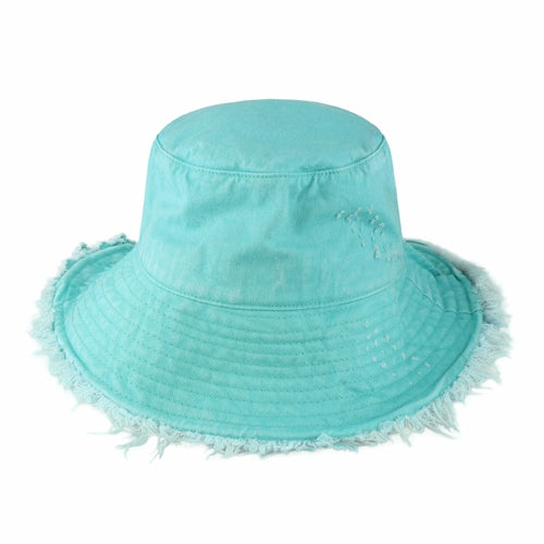 Clara Wide Brim Frayed Bucket Hat – Natural - Be Juliet