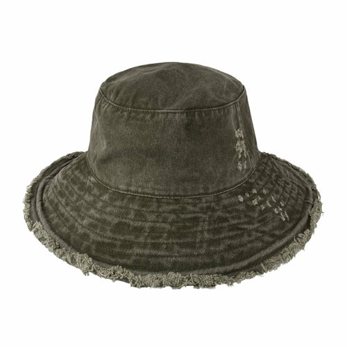 Clara Wide Brim Frayed Bucket Hat – Natural - Be Juliet