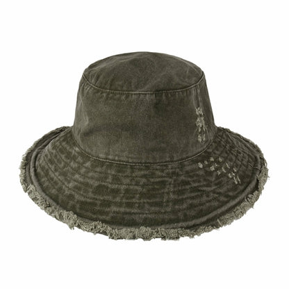 Clara Wide Brim Frayed Bucket Hat – Natural - Be Juliet