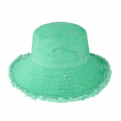 Clara Wide Brim Frayed Bucket Hat – Natural - Be Juliet