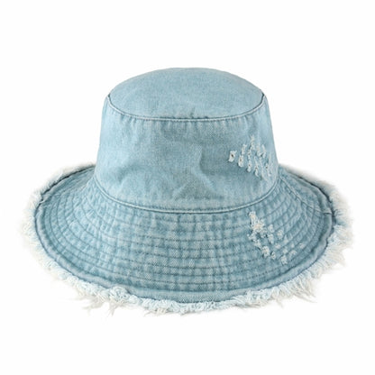Clara Wide Brim Frayed Bucket Hat – Natural - Be Juliet