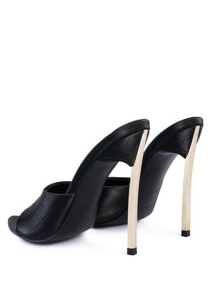 Bottoms Up Strappy Slip-On Stiletto Heels - Be Juliet