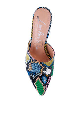 Bottoms Up Strappy Slip-On Stiletto Heels