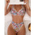 Claire Flower Print High Waist Bikini Set - floral, flat lay front view - Be Juliet