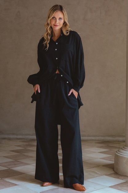 Calin Wide Leg Linen Pants – Final Sale - Be Juliet