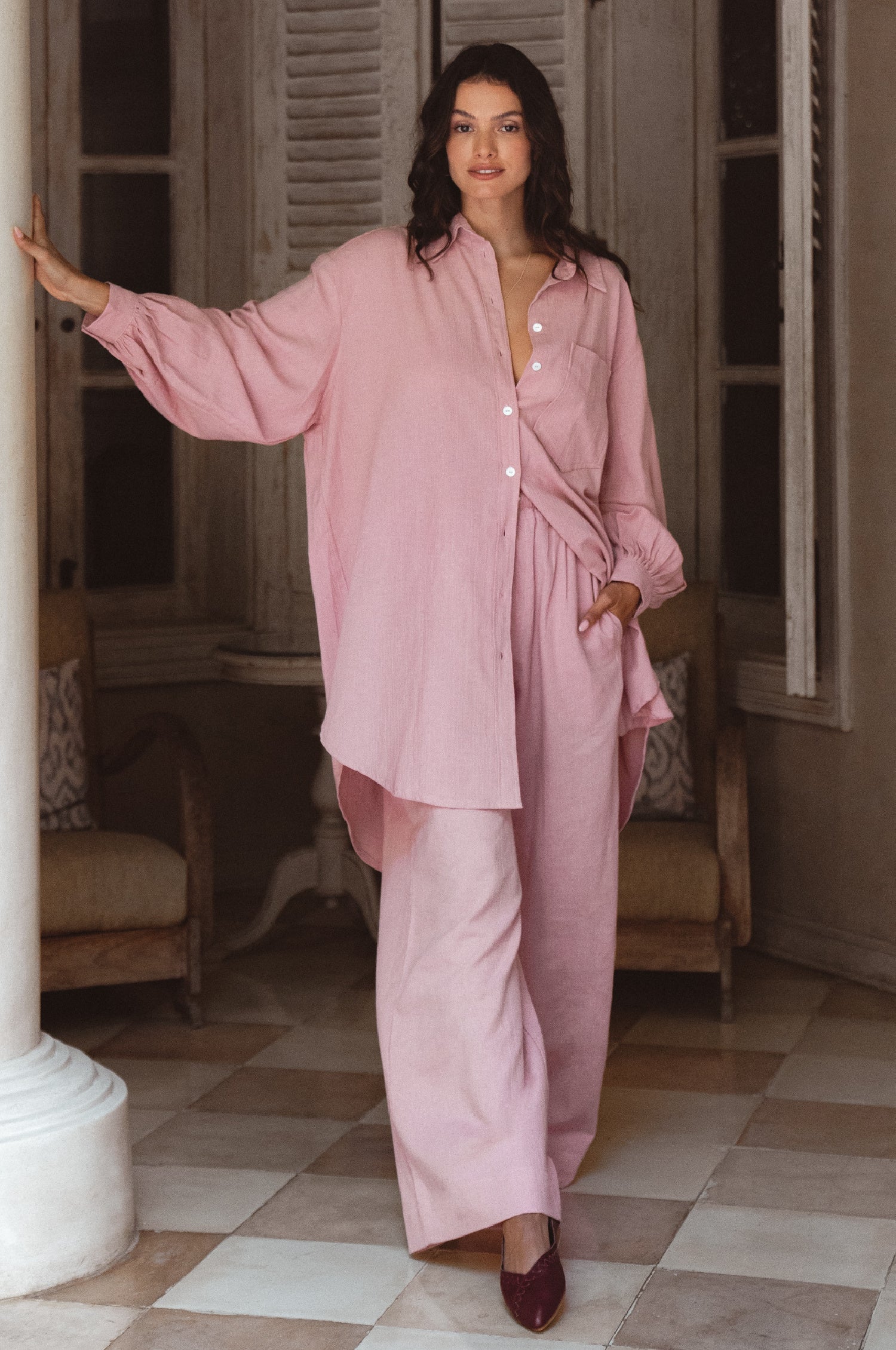 Calin Wide Leg Linen Pants – Final Sale - Be Juliet