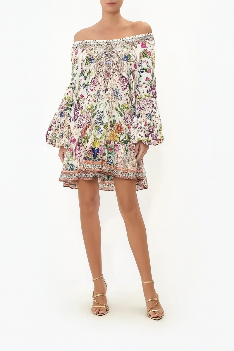 The Celeste Beaded Silk Mini Dress