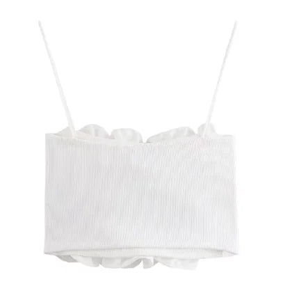 Chloe Ruffle Crop Top – Sleeveless Backless Summer Fit – Be
