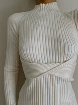 Malika Twist-Back Ribbed Bodycon Dress