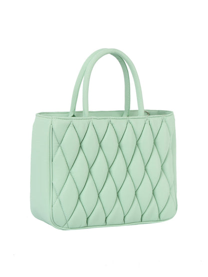Quilted Design Hand Tote - Mint, main hero product shot - Be Juliet