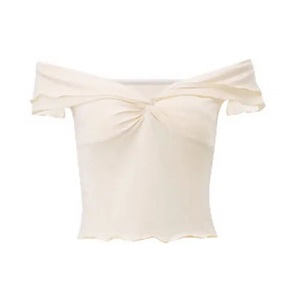 Faith Ruffle Crop Top and Skirt Set - Top, side view on model - Be Juliet