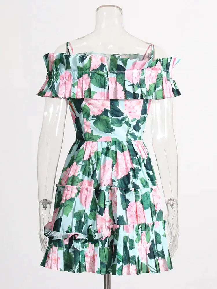 Summer Floral Ruched Dress