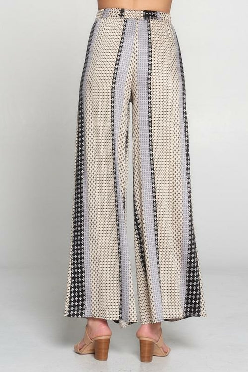 High Waist Palazzo Pants With Elastic Waist