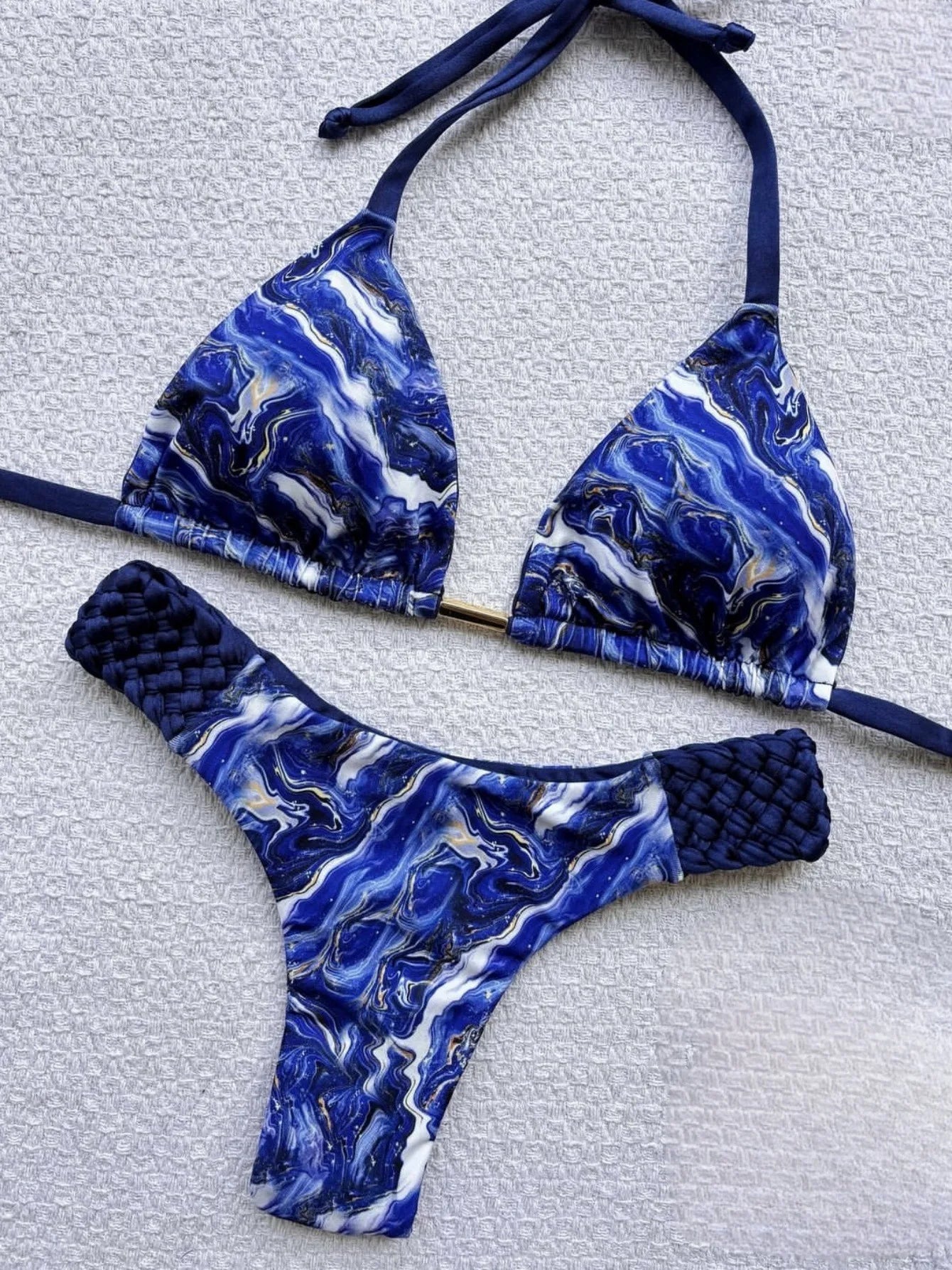 RUOTONSEPT Print Halter Mini Thong High Cut Bikini Female Swimsuit