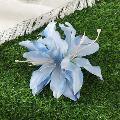 Away Hawaiian Flower Hair Clip - 4941G, front view on model - Be Juliet
