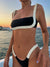 Taina Two-Piece Thong Bikini - Black, front view on model - Be Juliet