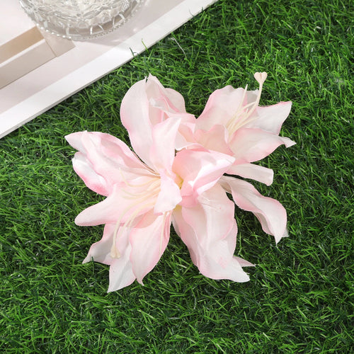 Away Hawaiian Flower Hair Clip - 4941A, front view on model - Be Juliet