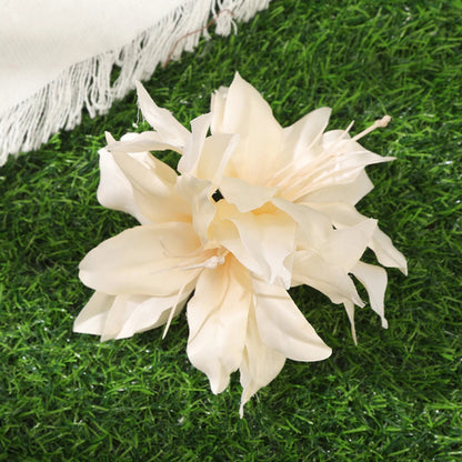 Away Hawaiian Flower Hair Clip - 4941F, front view on model - Be Juliet