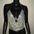 Celina Rhinestone Backless Crop Top - Silver, front view on model - Be Juliet