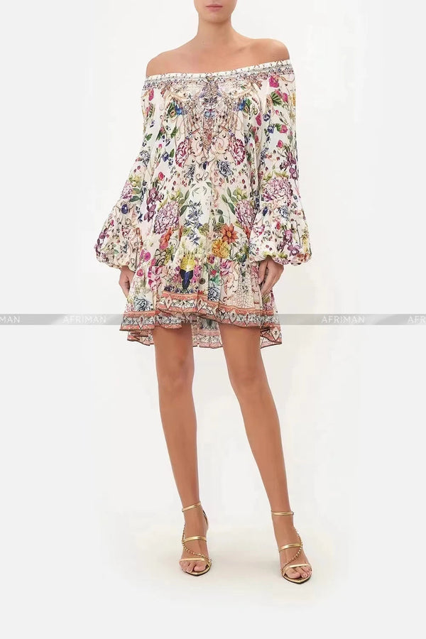 The Celeste Beaded Silk Mini Dress