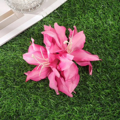 Away Hawaiian Flower Hair Clip - 4941C, front view on model - Be Juliet