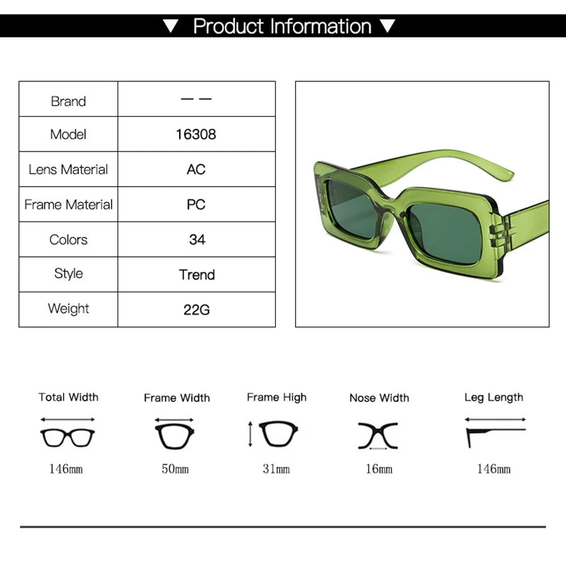 Vintage Rectangle Sunglasses - Be Juliet