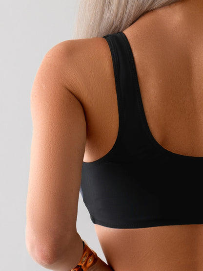 Women's Sporty Two-Piece Swimsuit, Slim-Fit Color Block Patchwork