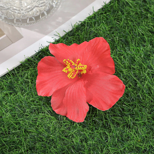Away Hawaiian Flower Hair Clip - A, front view on model - Be Juliet